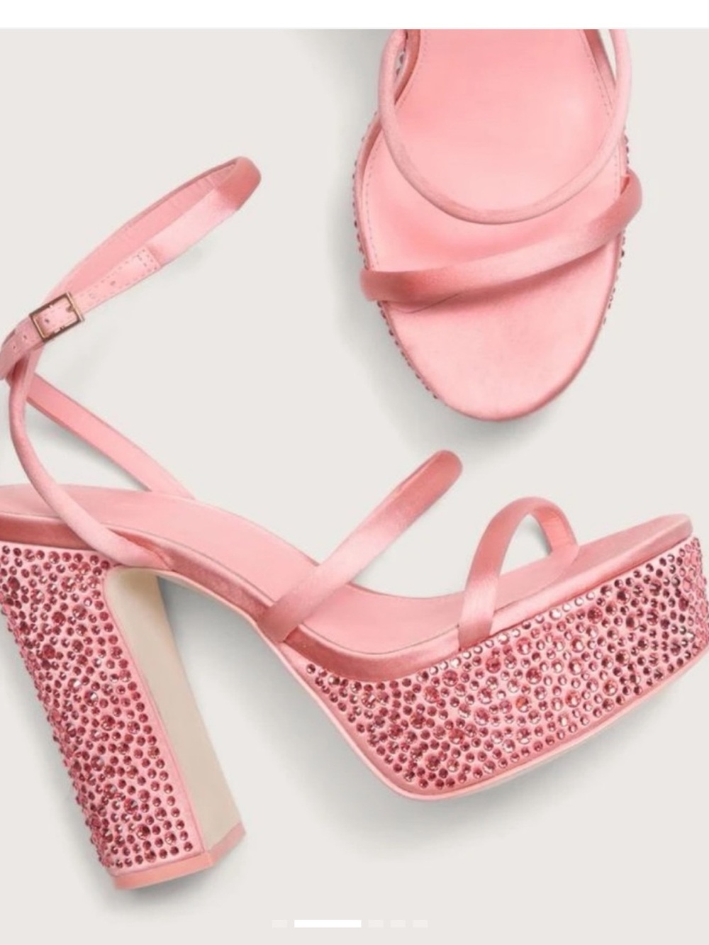 cult gaia Pink Crystal-Embellished Platform Sandals